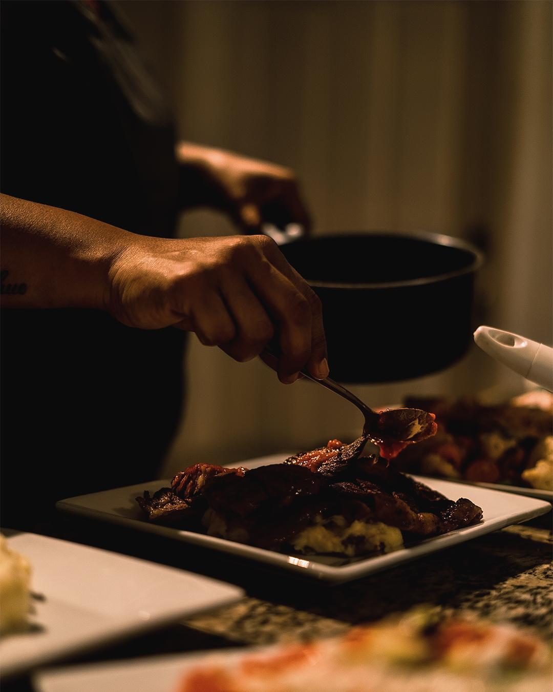Food styling and plating photography
